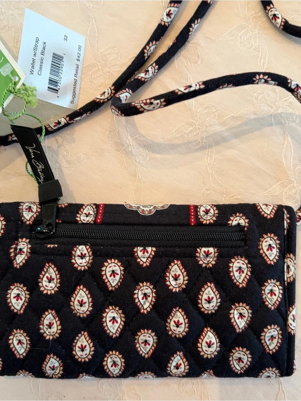 Vera Bradley Wallet with Strap Crossbody - Classic Black NWT